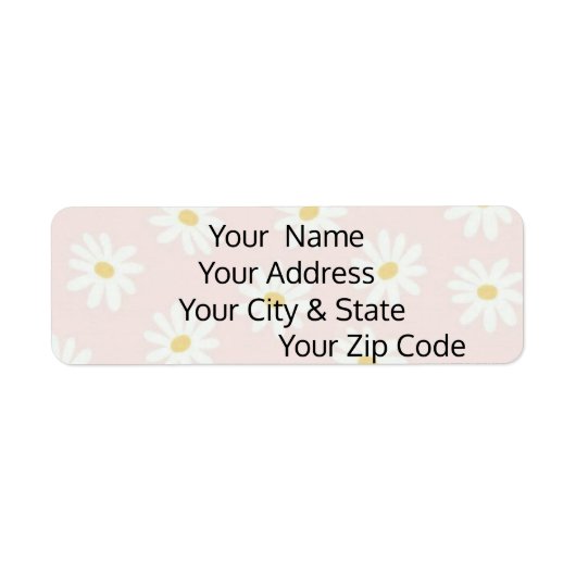 White Daisy Return Address Label (Vorne)
