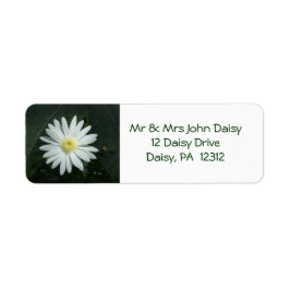 White Daisy Return Address Label