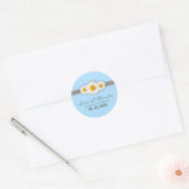 White Daisy Ribbon Blue Wedding Danke Stickers (Umschlag)