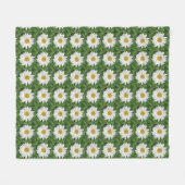 White Daisy Round Fleecedecke (Vorderseite (Horizontal))