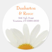 White Daisy Runder Aufkleber (Vorderseite)