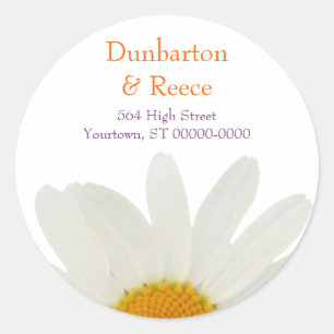 White Daisy Runder Aufkleber