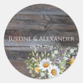 White Daisy Runder Aufkleber (Vorderseite)