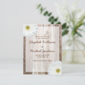 White Daisy Rustic Ankündigung Datum freihalten (Stehend Vorderseite)