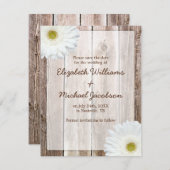 White Daisy Rustic Ankündigung Datum freihalten (Vorne/Hinten)