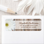 White Daisy Rustic Barn Wood Address Labels (Insitu)