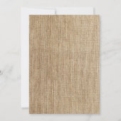 White Daisy Rustic Burlap-Brautparty Einladung (Rückseite)