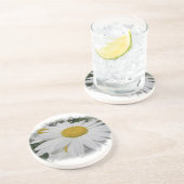 White Daisy Sandstein Untersetzer (Seite)