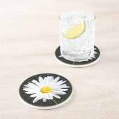 White Daisy Sandstone Untersetzer (Seite)