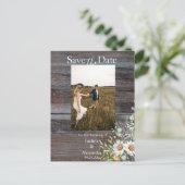 White Daisy Save the Date Foto Postkarte (Stehend Vorderseite)