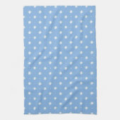 White Daisy Simple Floral Spring Pattern Blau Geschirrtuch (Vertikal)