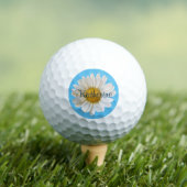 White Daisy Sky Blue Background Individuelle Name Golfball (Insitu T-Shirt)