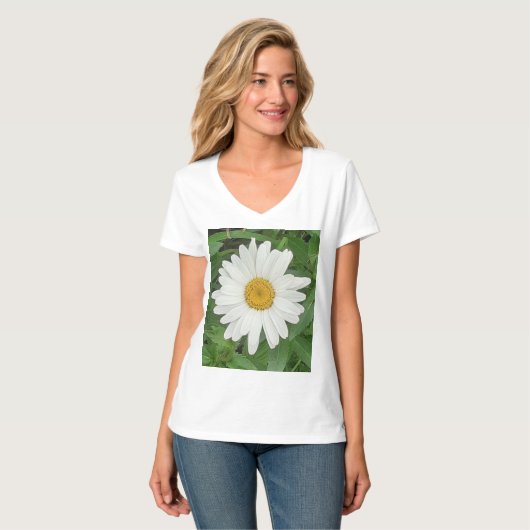White Daisy T-Shirt (Vorderseite Vollansicht)