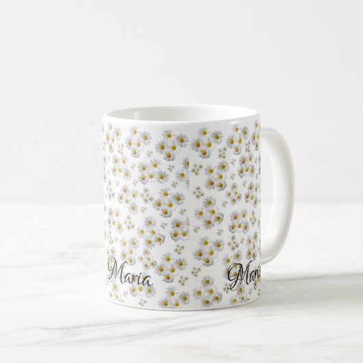 White Daisy Tasse (VorderseiteRechts)