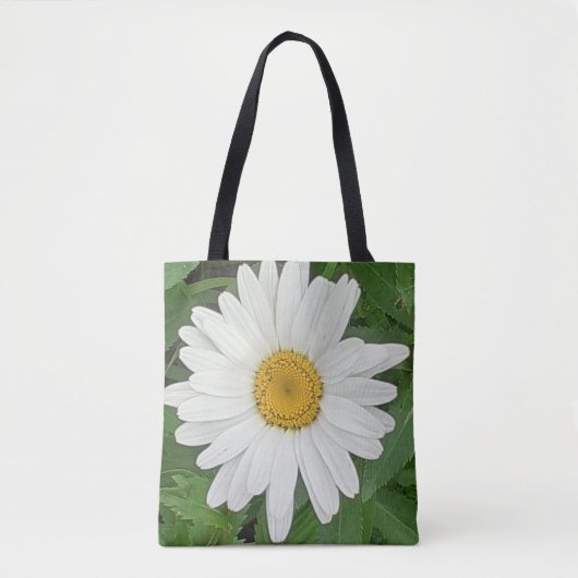 White Daisy Tote Bag Tasche (Vorderseite)