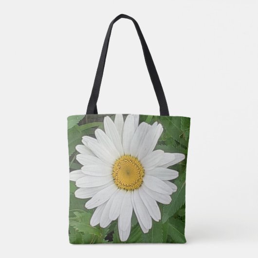 White Daisy Tote Bag Tasche (Rückseite)