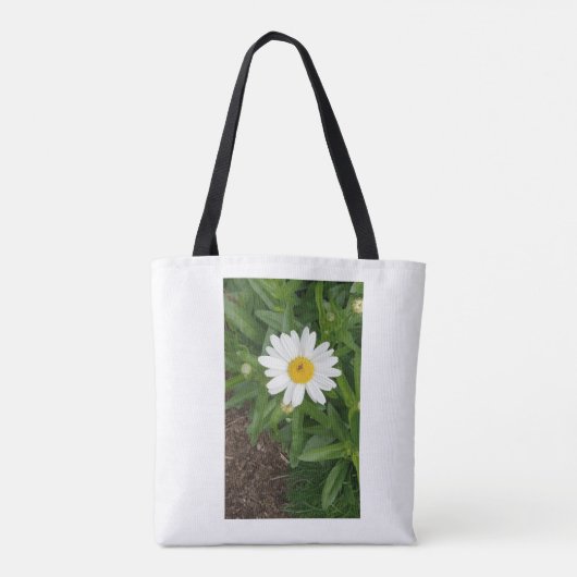 White Daisy Tote Bag Tasche (Rückseite)