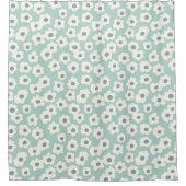 White Daisy über Light Blue Duschvorhang (Vorderseite)