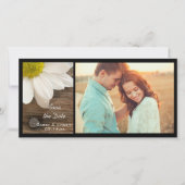 White Daisy und Barn Wood Wedding retten das Datum Save The Date (Vorderseite)