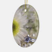 White Daisy und Diamond Ring Verlobung Keramikornament (Links)