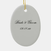 White Daisy und Diamond Ring Verlobung Keramikornament (Hinten)