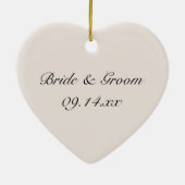 White Daisy und Diamond Ring Wir sind Verlobt Keramik Ornament (Hinten)