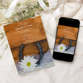 White Daisy und Horseshoe Country Western Wedding Einladung
