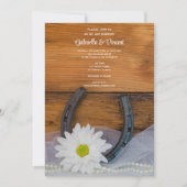 White Daisy und Horseshoe Country Western Wedding Einladung (Vorderseite)