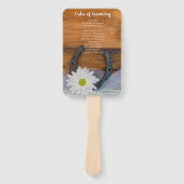 White Daisy und Horseshoe Country Western Wedding Fächer (Vorderseite)