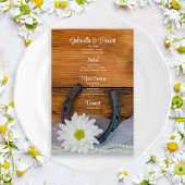 White Daisy und Horseshoe Western Wedding Menu
