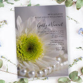 White Daisy und Pearls Engagement Party Einladung