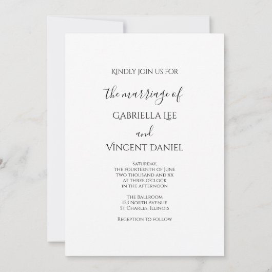 White Daisy und Pearls Wedding Einladung (Rückseite)