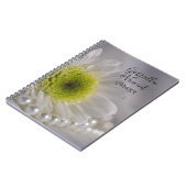 White Daisy und Pearls Wedding Notizblock (Linke Seite)