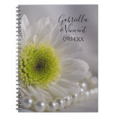 White Daisy und Pearls Wedding Notizblock (Vorderseite)