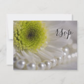 White Daisy und Pearls Wedding RSVP (Vorderseite)