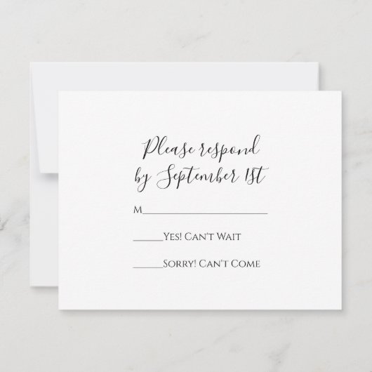 White Daisy und Pearls Wedding RSVP (Rückseite)