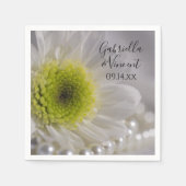 White Daisy und Pearls Wedding Serviette (Vorderseite)