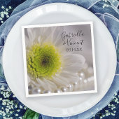 White Daisy und Pearls Wedding Serviette