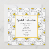 White Daisy und White Daisy Muster Einladung (Rückseite)