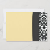 White Daisy Vintag Damask Einladung (Rückseite)