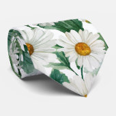 White Daisy Watercolor Pattern Krawatte (Gerollt)