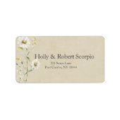 White Daisy Wedding Adressaufkleber (Vorne)