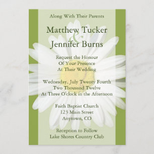 White Daisy Wedding Einladung Ankündigung
