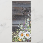 White Daisy Wedding Menu Menükarte (Rückseite)