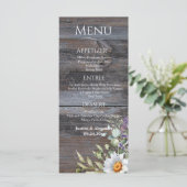 White Daisy Wedding Menu Menükarte (Stehend Vorderseite)