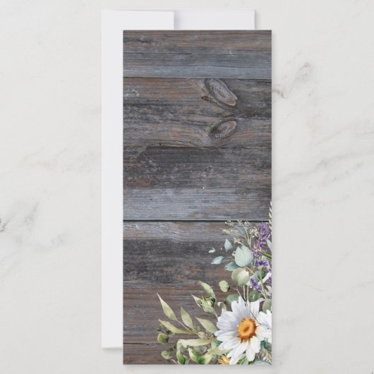 White Daisy Wedding Programm (Rückseite)