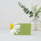 White Daisy Wedding Table Platzkarten (Stehend Vorderseite)