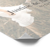 White Daisy Wedding Welcome Foto Poster (Ecke)