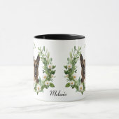 White Daisy Wreath German Shepherd Dog Tasse (Zentrum)