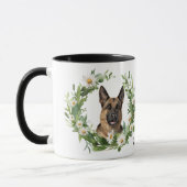 White Daisy Wreath German Shepherd Dog Tasse (Links)